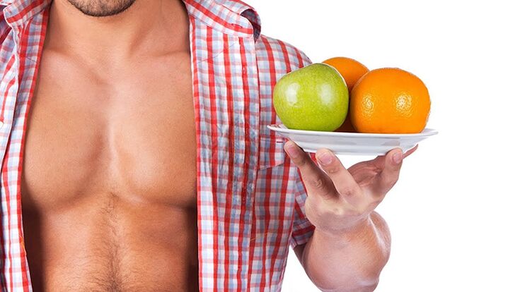 A man with fruits that can maintain activity at a high level