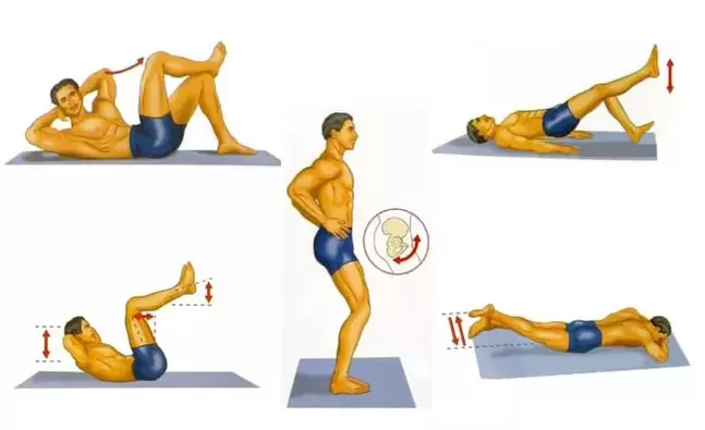 A set of physical exercises to increase strength in men